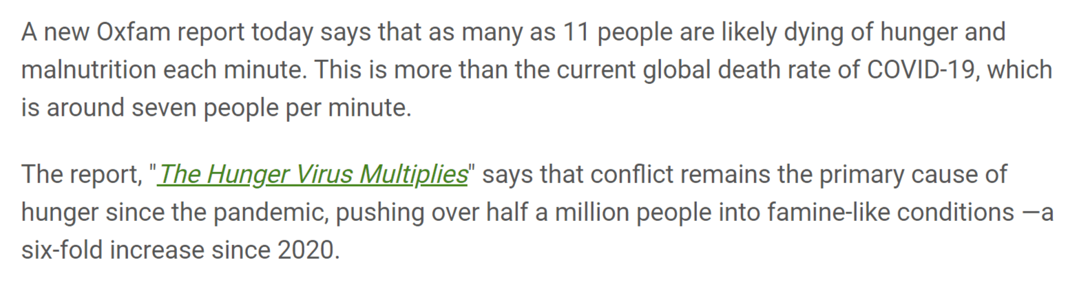 Excerpt of Oxfam article