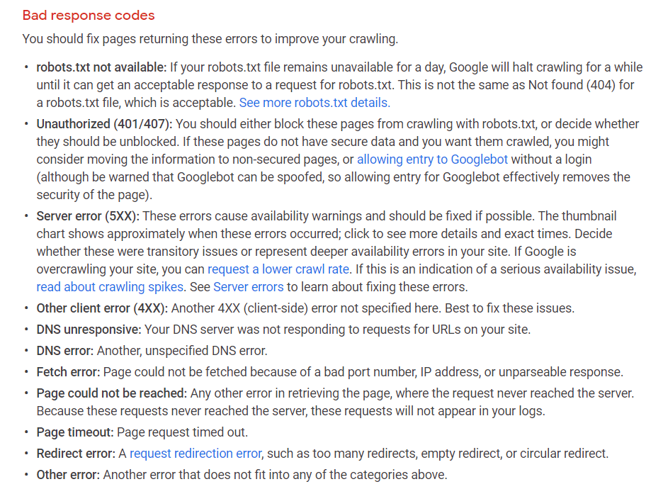 Crawl status codes you might seen in Google Search Console