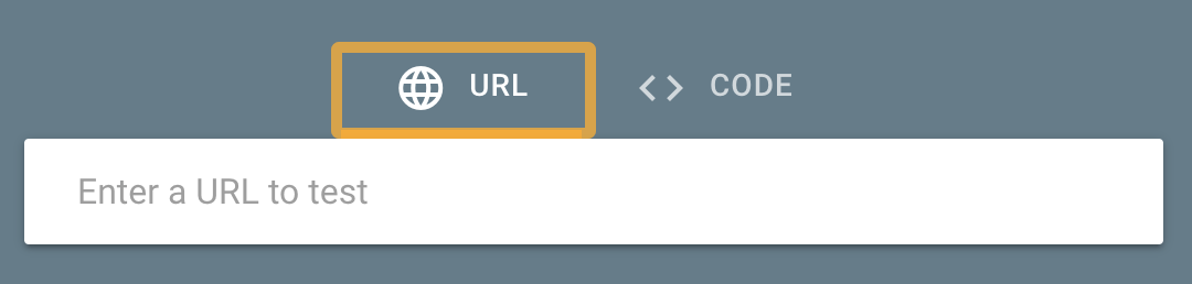 URL selector, via Rich Results Test