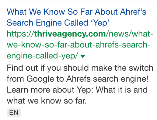 A page that mentions Yep but doesn't link back to our website