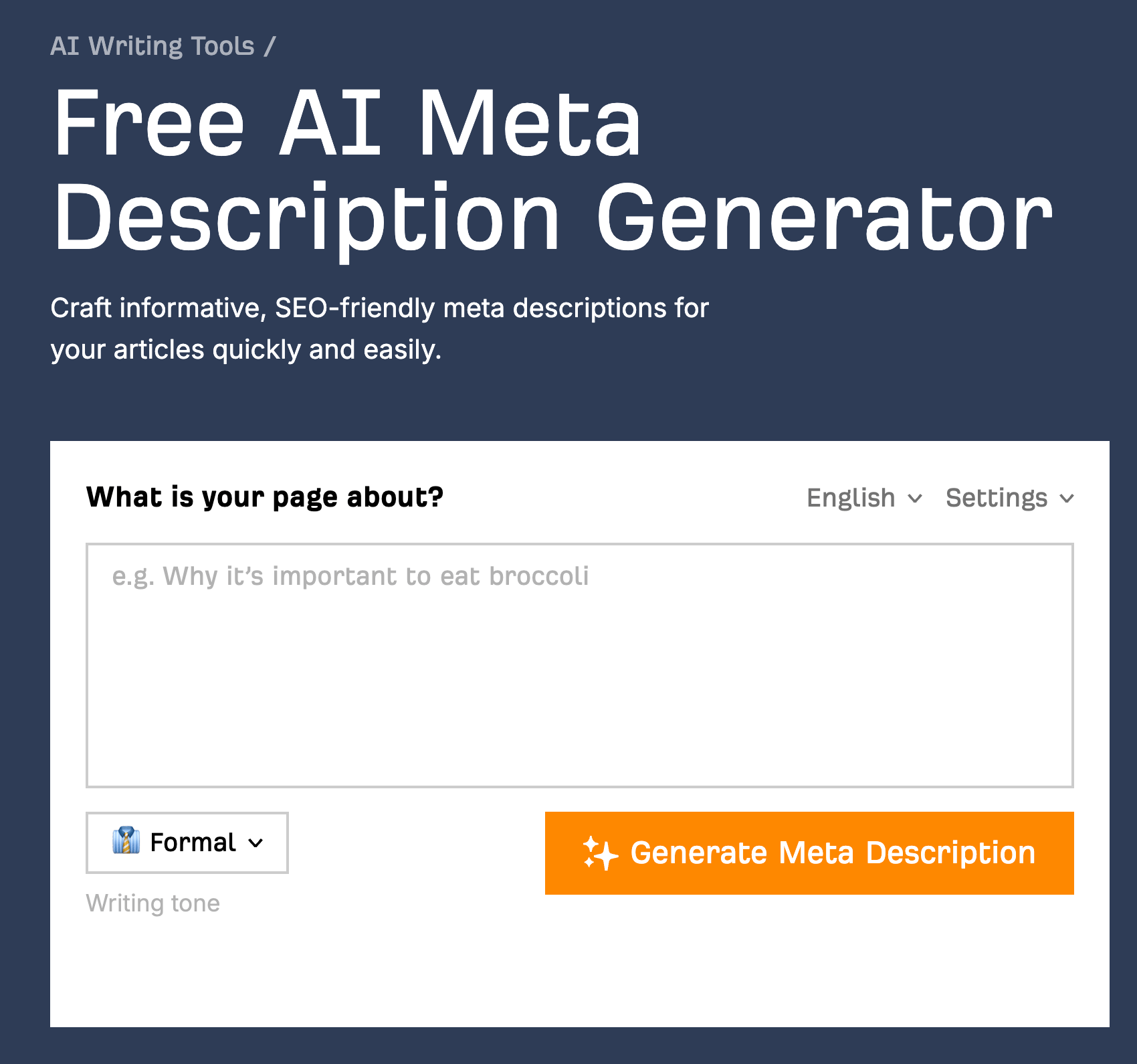 Ahrefs 免费的 AI Meta Description Generator(描述生成器)