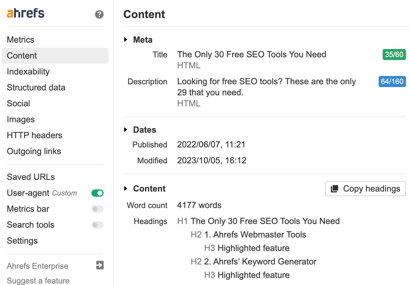 Ahrefs' SEO Toolbar(Ahrefs SEO 工具栏)