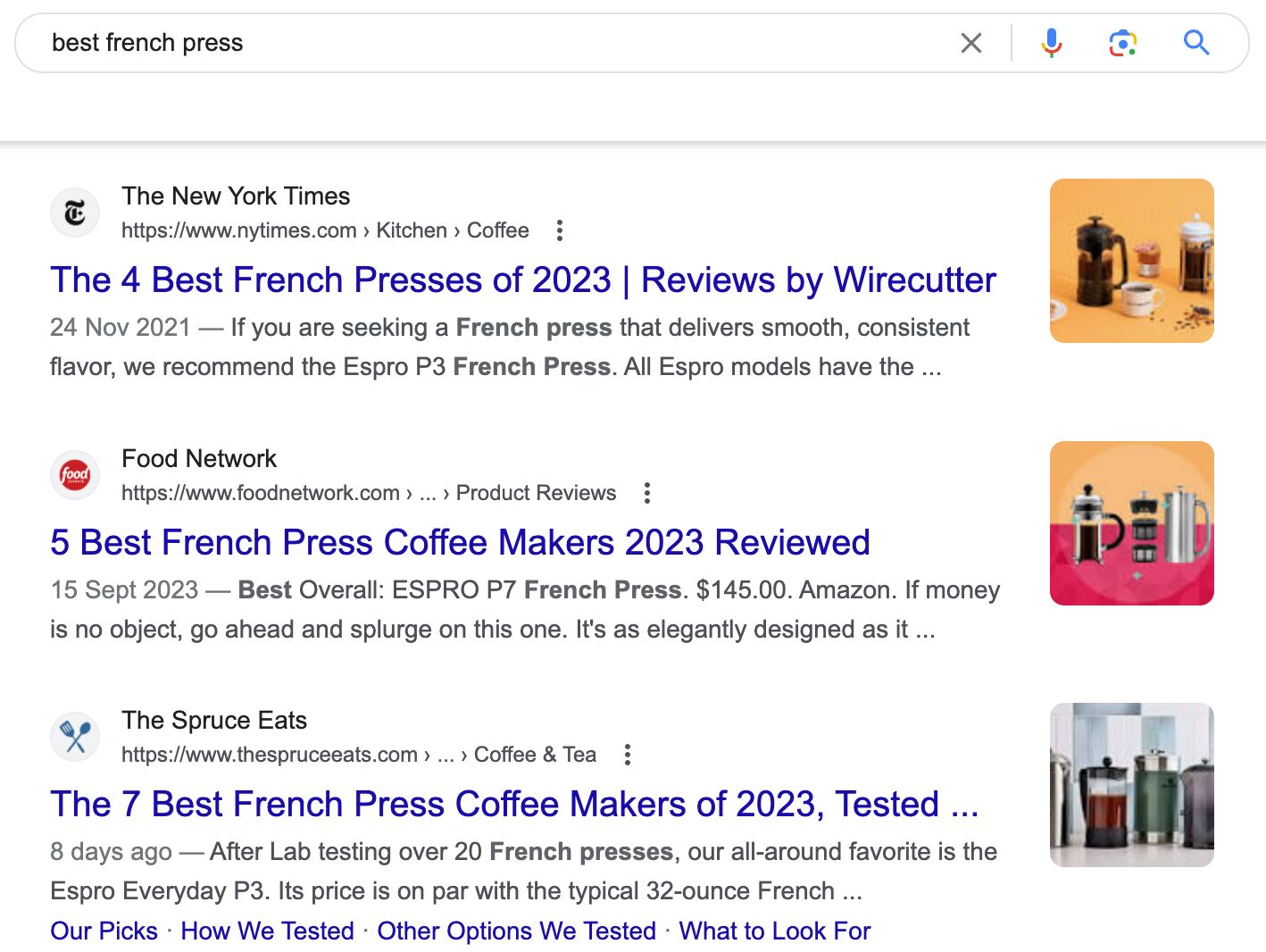 "best french press" 的搜索结果